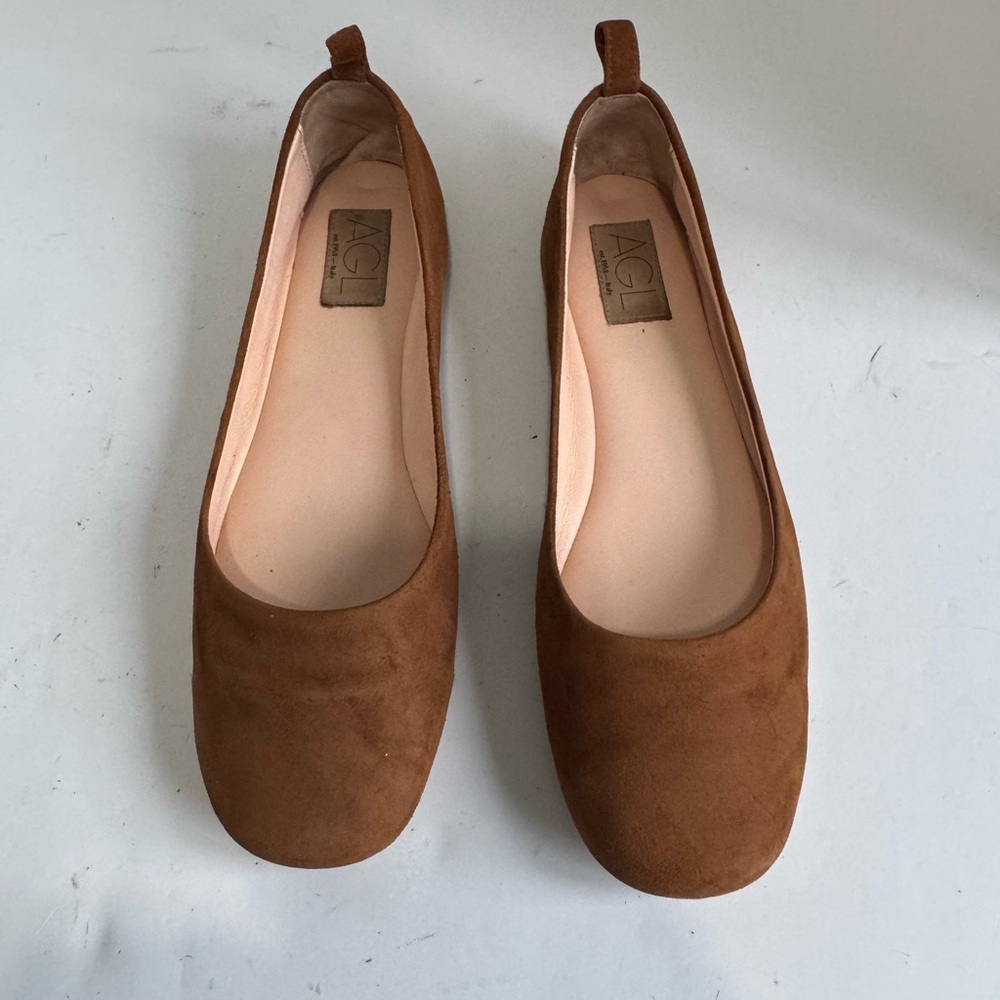 AGL Cognac Brown Kim Suede Ballet Flats Womens EU 40 - Picture 4 of 16